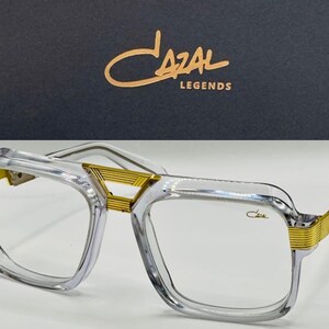 CAZAL Trendy Eyeglasses, Vintage Transparent Gold Frame With Clear Lens Eyewear, Gift For Her, Him, Independence Day, Thanks Giving Gift