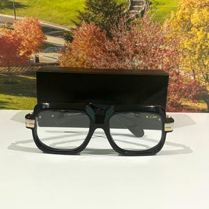 Cazal Vintage Eyeglasses, Black & Gold Temples With Clear Lens Eyewear, Gift For Her, Him, Oversized Glasses, Mothers day gift, Labor Day