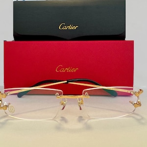 Cartier Pure Titanium Rimless Eyewear/ Vintage Clear Lens Eyeglasses/ Gift For Her, Him/ Mothers Day Gift/ Labor Day Gift/ Lunar New Year