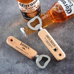 Custom Engraved Groomsman Bottle Opener – Personalised Groomsmen Gifts, Best Man Proposal Ideas, Wedding Party Favors, Custom Gift for Him