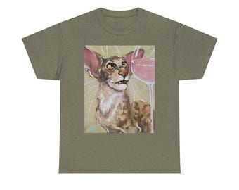 Maglietta per amanti del vino e dei gatti, maglietta divertente con gatti, maglietta unisex in cotone pesante, regalo per mamme di gatti, regalo per papà di gatti, abbigliamento per amanti dei gatti