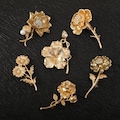 Golden vintage brooch, lily of the valley brooch, plant brooch, men's brooch, coat brooch, Christmas gift, gift for him/her, wedding brooch