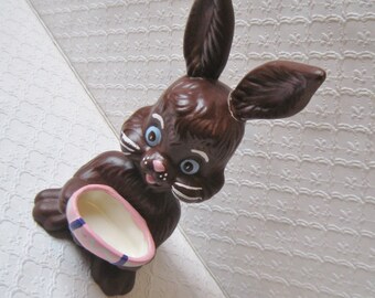 Ceramic Chocolate Easter Bunny, 1970s