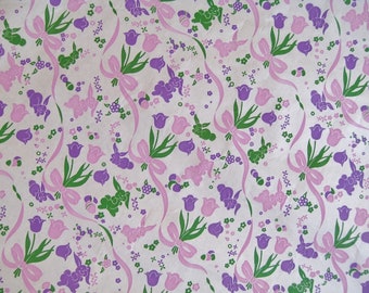 3 Yards Vintage Bunny Print Florist Paper