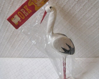 Vintage Spun Cotton Stork, NIP, Criterion, Made in Japan, 1950s, Mint Condition