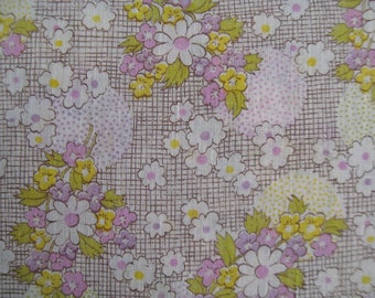 Vintage Open Weave Brown Cotton Floral Print, Mint Condition, 44 Inches Wide, 3 Yards Long