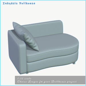Dollhouse Chaise Longue: 3D Printable Miniature Furniture (STL Digital Download)