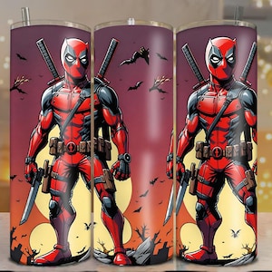 Superhero-Themed Stainless Steel Tumbler wrap– 20oz Custom Insulated Drinkware with Iconic Comic Design.
