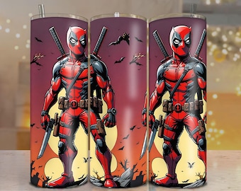 Superhero-Themed Stainless Steel Tumbler wrap– 20oz Custom Insulated Drinkware with Iconic Comic Design.