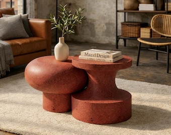 Luxus Design, langlebiger Leichtbeton Beistelltisch für den Innen- und Außenbereich Couchtisch