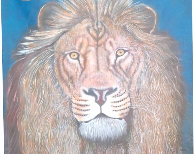 Ready to frame 74cm x 94cm African Hand made Oil painting on Canvas material of the African Lion King African art Home decor Wall decor