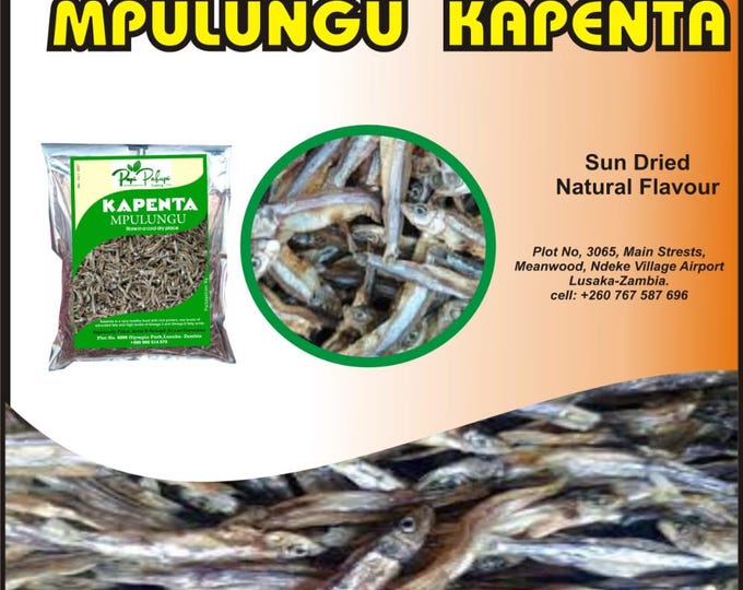 African Sun-Dried  Anchovies from Zambian locally called Mpulungu Kapenta - 1Kg per Packet