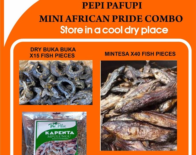 Mini African Dry Fish Combo 15 pieces Buka fish, Imintesa 40 Fish Pieces  and a Free Gift Pack of 1kg Mpulungu Kapenta  (Free delivery)