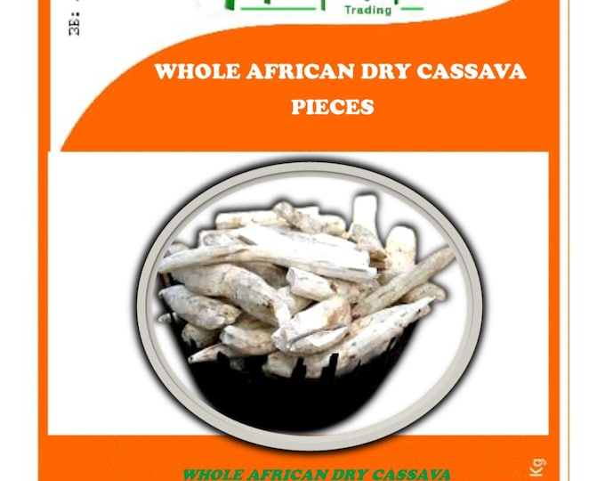 Whole African Tasty Dry Cassava pieces Naturally grown from Zambian -1Kg per packet.