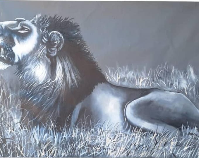 African Lion King Oil Painting on Canvas (70cm x 100cm)