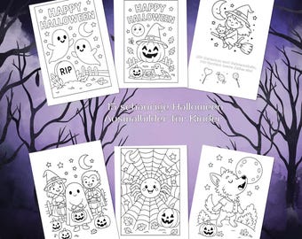 15 schaurige Halloween Ausmalbilder für Kinder – Digitaler Download zum Ausdrucken – PDF für Kinder