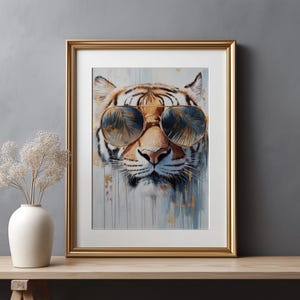 Trendige Tiger Wand Kunst – Bunter Maximalist Tiger Druck – Digitaler Download – Funky Tier Dekor – Modernes, vielseitiges Poster