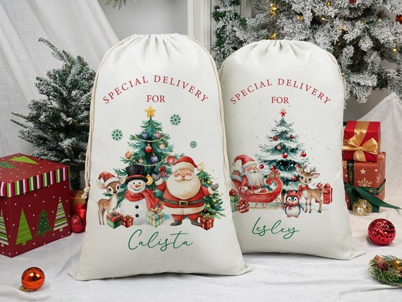Personalised Large Santa sack,Christmas sack for Adult and Kid,Christmas Sack 2025,Christmas Gift Sack,Sack Santa Christmas,Holiday Gift Bag