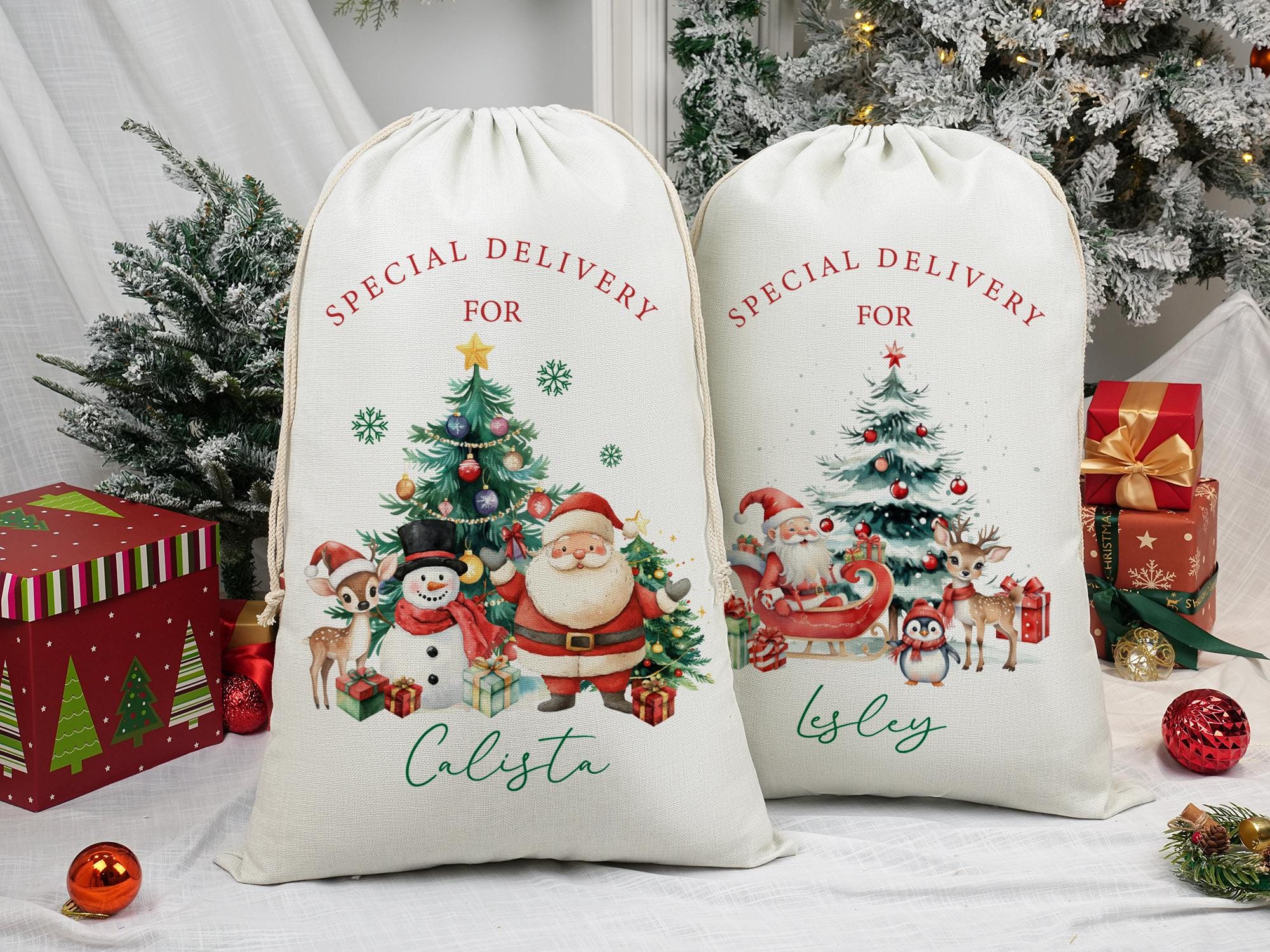 Grand sac de noël personnalisable - Un grand marché