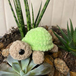 small crocheted turtle - handmade amigurumi animal