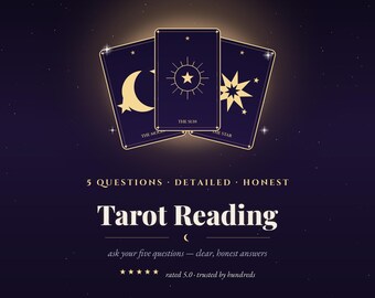 5 Question Tarot Reading: Love, Career, Future Insights - Same Day