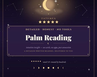Detailed Palm Reading: Psychic Palmistry, Medium Insights - Same Day