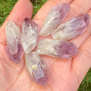 6 Pcs Amethyst Root Raw Crystal Points Crown Chakra Sobriety Stone Amethyst Root Chakra