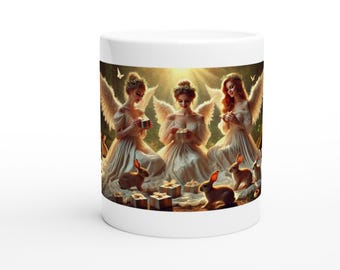 Taza de cerámica blanca de 11 oz
