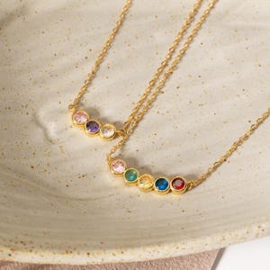 Custom Birthstone Necklace, Multi Birthstone Necklace, Family Birthstone Necklace For Mom, Personalized Gift For Her, Mother&#39;s Day Gift