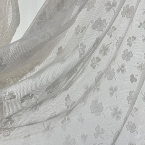 White Clover Lace Curtain Rod Pocket Curtain Romantic Bedroom Living Room Decor Customizable Simple Romantic Openwork Sheer Window Covering