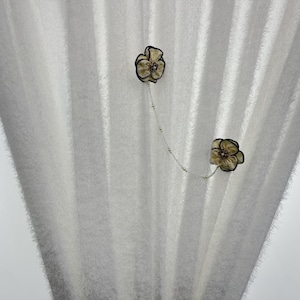 Minimalist White Fluffy Texture Curtain: Semi-Sheer Polyester Decor Drapes