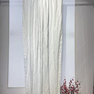 Pure Linen Cafe Curtain: Semi-Sheer Off-White Natural Fabric