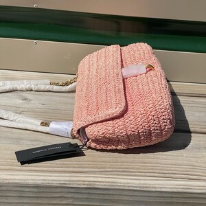 NWT Rebecca Minkoff Edie Woven Medium Crossbody Bag Rose Pink image 3