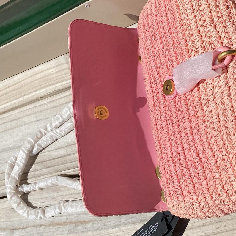 NWT Rebecca Minkoff Edie Woven Medium Crossbody Bag Rose Pink image 15