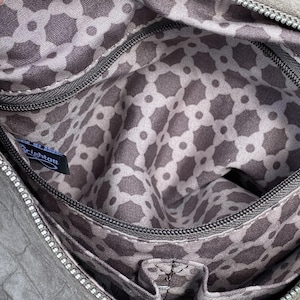 Brighton Croc Embossed Suede Hobo Shoulder Bag Braided Strap Gray image 15