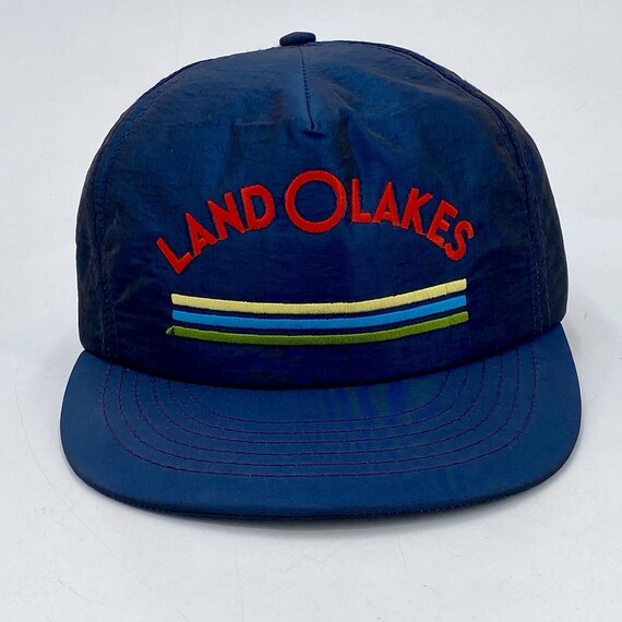 Vintage LAND O LAKES Iridescent Blue Snapback Trucker Hat USA Made