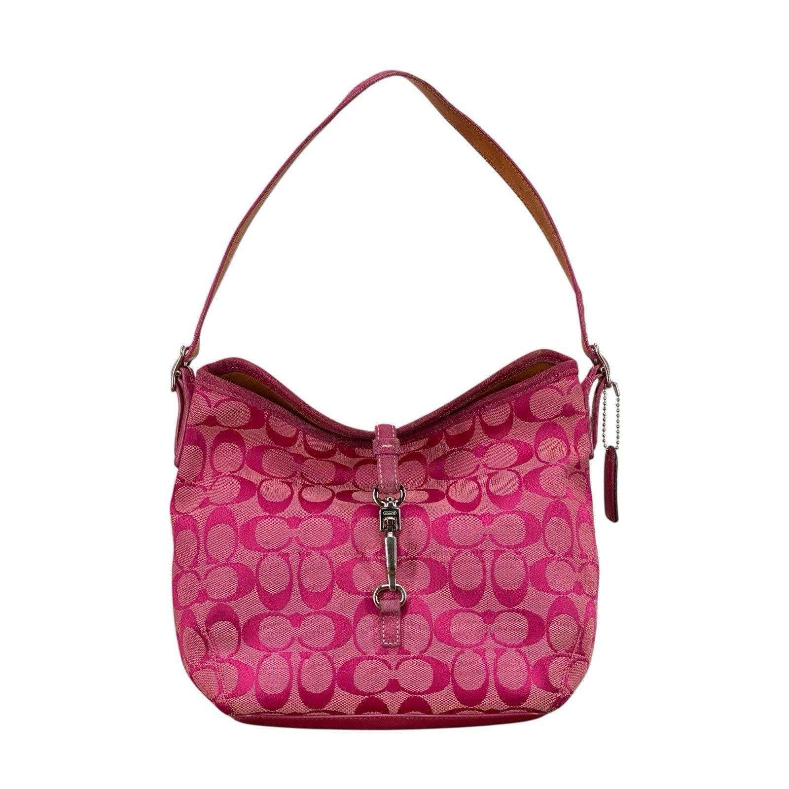 バッグ Coach Signature Soft Clip Hobo Bag Pink Coach Signature Soft Clip Hobo Bag Pink 【公式通販】