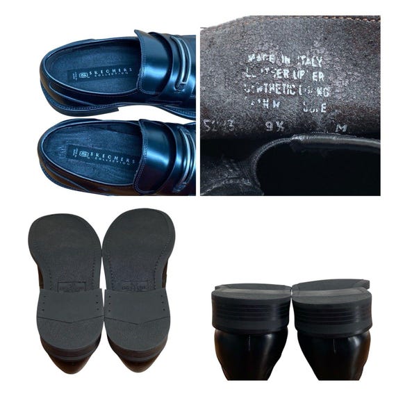 SkechersCollection Mens Leather Slip On Shoes Y2K Silver Hardware Italy Black 11 Y2K Skechers 7111 Alley Cats Utility Oxford Shoes Men main image 4