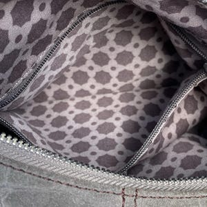 Brighton Croc Embossed Suede Hobo Shoulder Bag Braided Strap Gray image 18