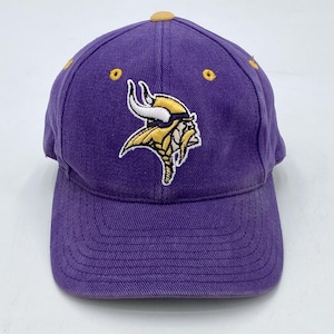 Vintage Logo Athletics Minnesota Vikings Strapback Hat Purple Plain Logo