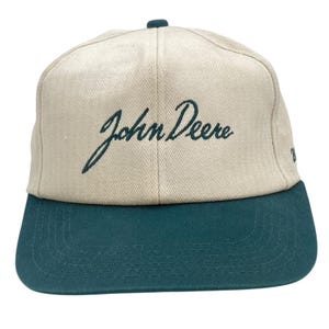 Vintage K-Products John Deere Snapback Hat Spell Out Script 2002 Demo