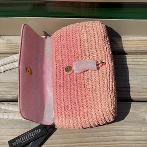 NWT Rebecca Minkoff Edie Woven Medium Crossbody Bag Rose Pink image 14
