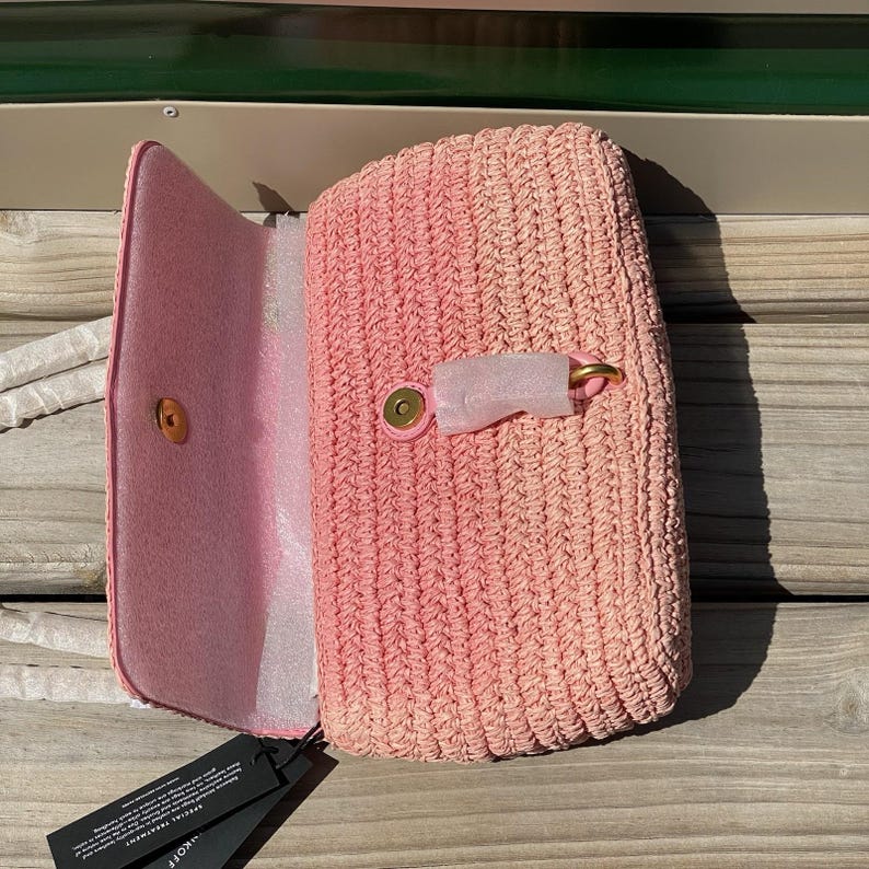 NWT Rebecca Minkoff Edie Woven Medium Crossbody Bag Rose Pink image 14
