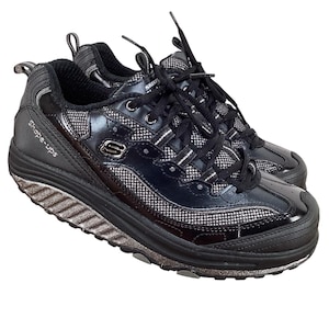 NYA Skechers Shape Ups Halkfria Arbete 12307 Dam 8.5 Svarta Skor Sneaker