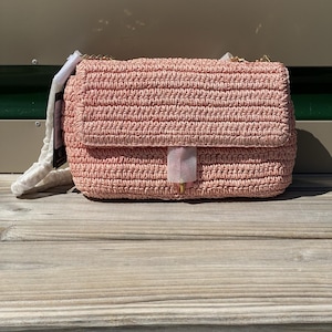 NWT Rebecca Minkoff Edie Woven Medium Crossbody Bag Rose Pink image 1