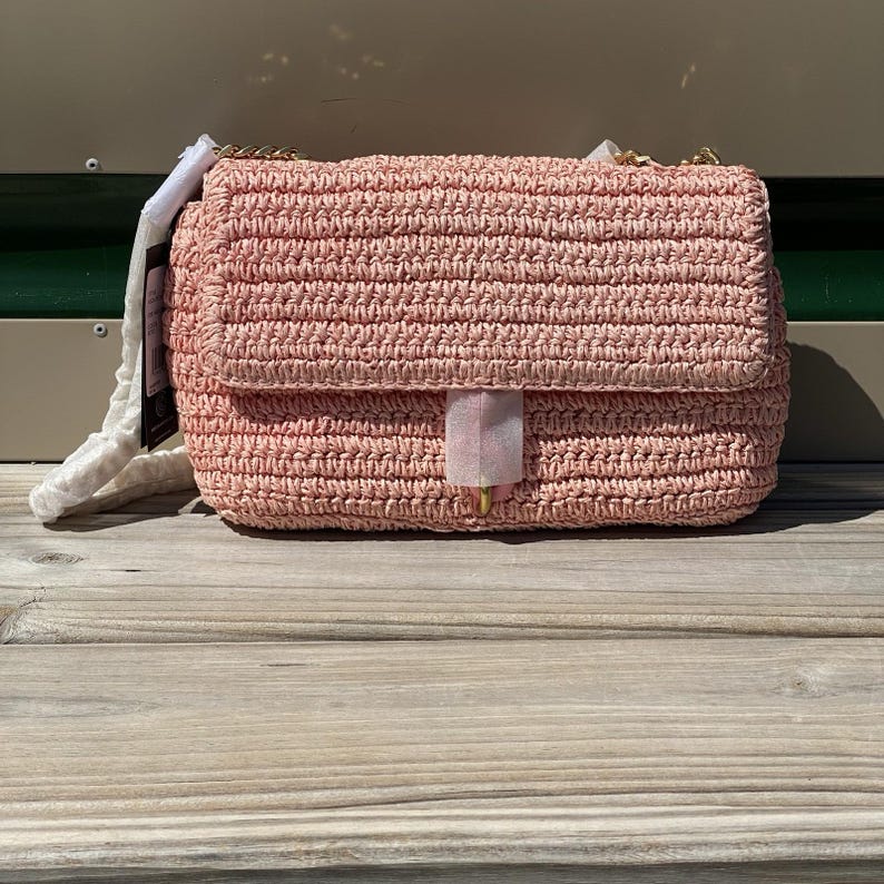 NWT Rebecca Minkoff Edie Woven Medium Crossbody Bag Rose Pink image 1