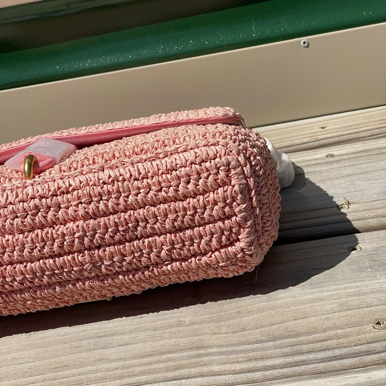 NWT Rebecca Minkoff Edie Woven Medium Crossbody Bag Rose Pink image 8