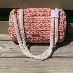 NWT Rebecca Minkoff Edie Woven Medium Crossbody Bag Rose Pink image 9