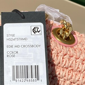 NWT Rebecca Minkoff Edie Woven Medium Crossbody Bag Rose Pink image 13