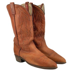 Bottes Western Cowboy Dan Post Homme, Cuir Marron, Taille 9 D, Vintage USA